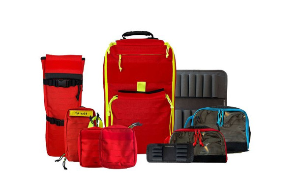 ultraMEDIC EMERGENCY FIRST RESPONDER PACK (EFR) - Komplettset Notfallrucksack MANV + LEBEL, rot, SAN-5012-RO
