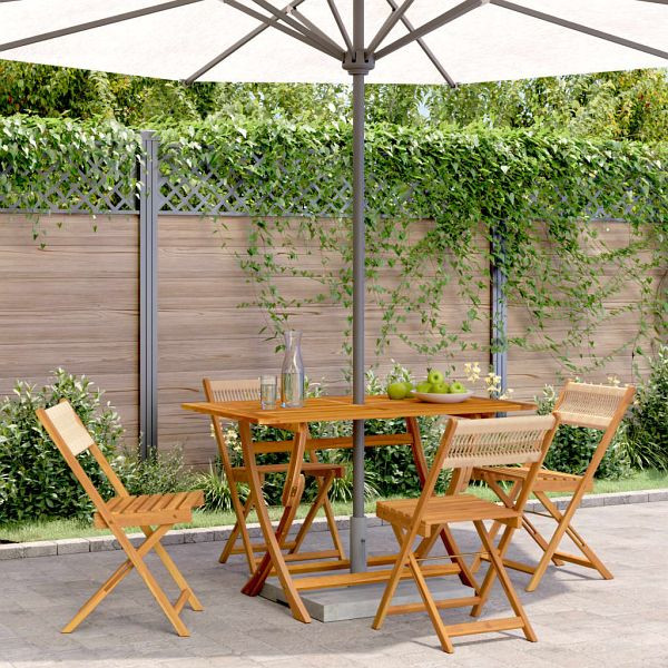 vidaXL Gartenstühle 4 Stück Klappbar Beige Massivholz Akazie, 3214607