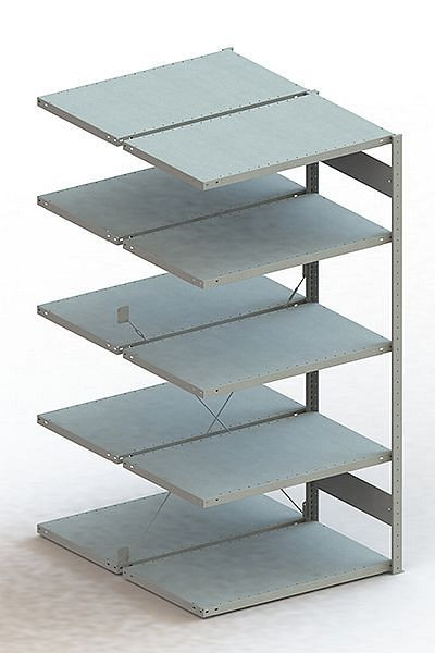 Meta S3 Steckregal CLIP 150 DAR 2000x1000x600 mm, RAL 7035, Bodenanzahl: 2 x 5, 200180819