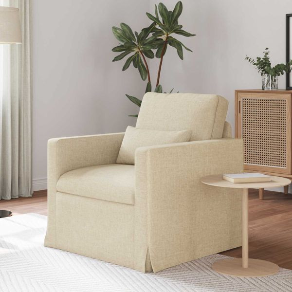 vidaXL Sofa 60cm Creme Metall, 42024353, 8721364376540