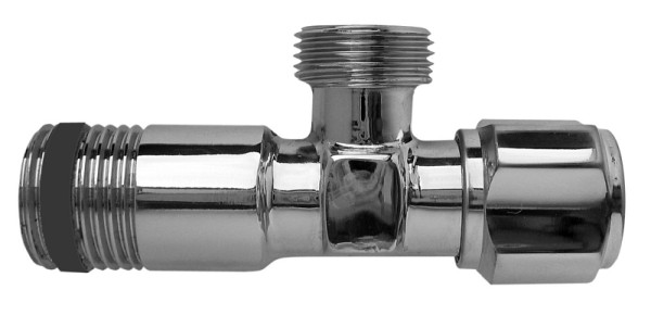 Benkiser Eckventil 1/2 Zoll x 1/2 Zoll, selbstdichtend / Teflon, OHNE MS-Quetschverschraubung, mit Schubrosette, 7301215