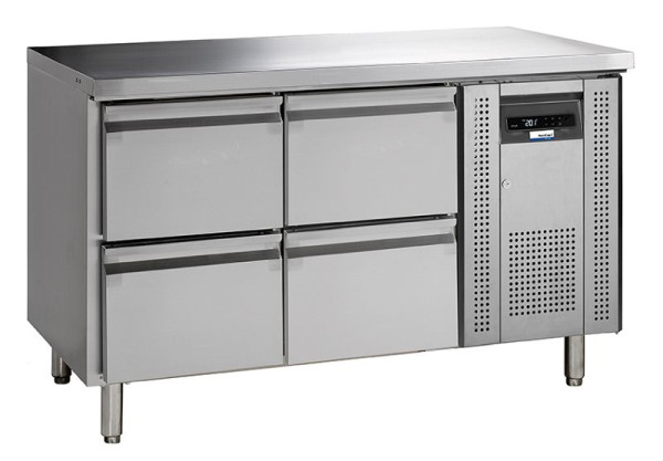 NordCap COOL-LINE Kühltisch KTM 2 - 4Z GN 1/1, mit 4 Zügen, Korpushöhe: 700 mm, Tiefe: 700 mm, 435106140