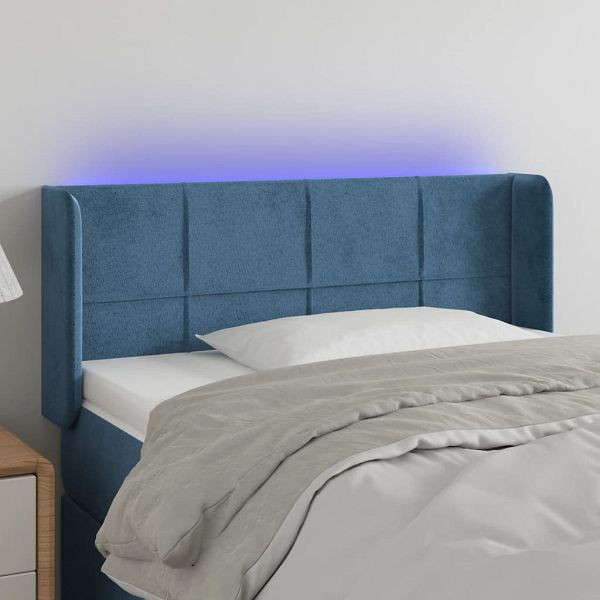 vidaXL LED Kopfteil Dunkelblau 93x16x78/88 cm Samt, 3123276
