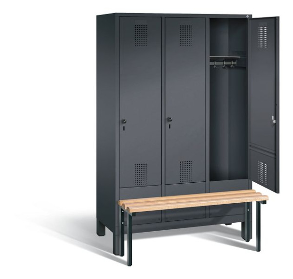 C+P Garderobenschrank Evolo, H1850xB1200xT815mm, Farbe: Schwarzgrau, 48030-32 S10031