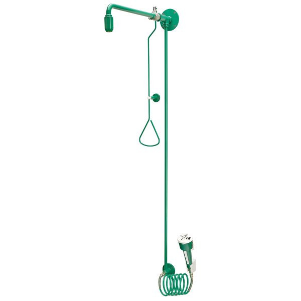 KWC Notduschkombination, Zugstange, Augendusche, grün, Wasser aus Wand, 2030019221