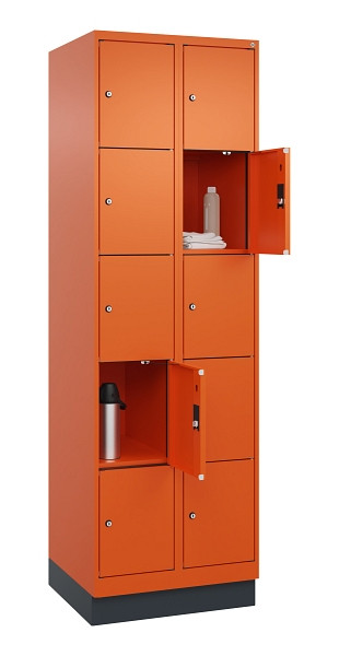 C+P Schließfachschrank Evolo PLUS, mit Sockel, 10 Fächer, 1950x600x500mm, 2004/2, 049020-205 S10023