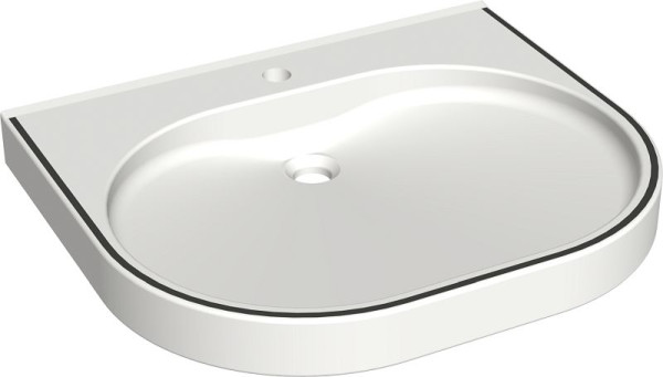 KWC Einzelwaschtisch, VARIUS, Miranit, 650x120x550 mm, barrierefrei, Farbstreifen, 2030020956