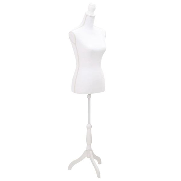 vidaXL Damenbüste Schneiderpuppe Torso Weiß, Material: Polyester: 100%, 30022