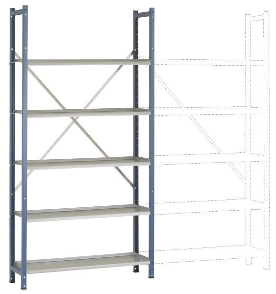 Manuflex Archiv-Grundregal mit 5 Stahlböden, HxBxT = 1900 x 960 x 300 mm, RA2181.5007