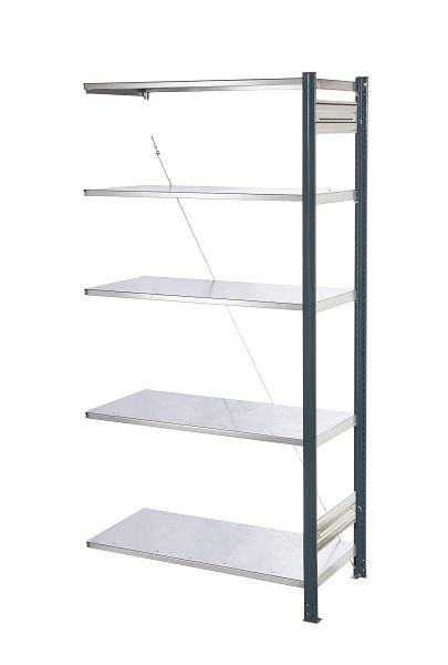 Kappes Steckregal Anbaufeld RAL 7016, 2000 x 1000 x 400 mm, 5 Böden verzinkt, 5222.00.0208