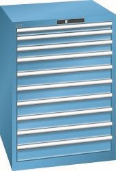 LISTA Schubladenschrank 36x36E (BxTxH) 717x725x1000mm AUTO Lock, Lichtblau, 10 Schubladen, Tragkraft Schubladen: 200kg, 14.507.010.A