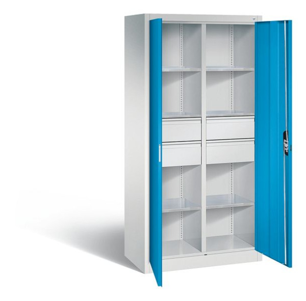 C+P Werkzeugschrank Acurado, H1950xB930xT500mm, Farbe: Lichtgrau / Lichtblau, Muldengriff, 8921-3042 S10132