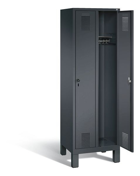 C+P Garderobenschrank Evolo, H1850xB610xT500mm, Farbe: Schwarzgrau, 48010-20 S10009