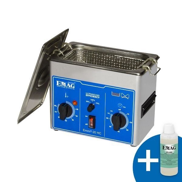 EMAG Ultraschallreiniger Emmi-20 HC, Universalgerät 2,0 L mit Edelstahl-Schwingwanne und -gehäuse, 60006