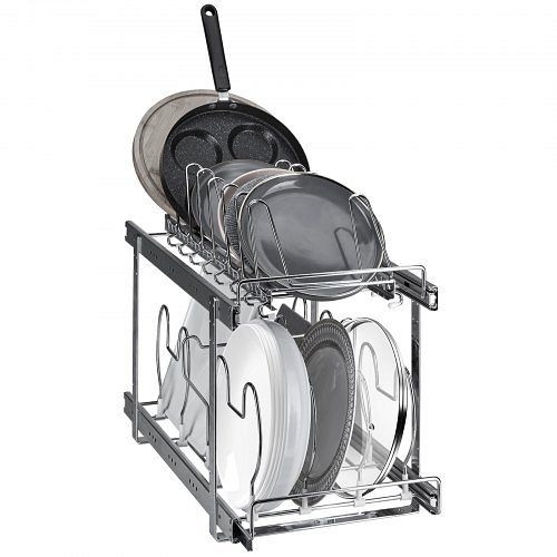 VEVOR Pfannen- und Topfregal-Organizer, 2-stufiger, erweiterbarer Deckelhalter unter dem Schrank, 12 Zoll breit, DCCHGCJGJYC124TNNV0