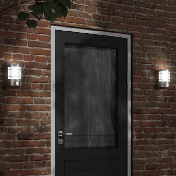 vidaXL Außenwandleuchten mit Bewegungsmelder 2 Stück Silbern Edelstahl, 4006297