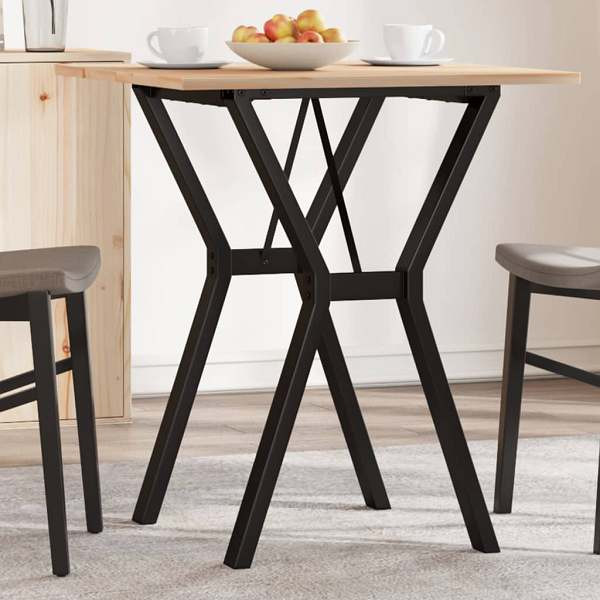 vidaXL Esstisch Y-Gestell 60x60x75 cm Massivholz Kiefer und Gusseisen, 3282714