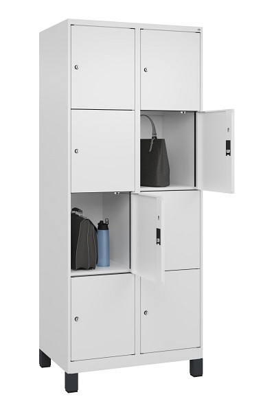 C+P Schließfachschrank Evolo PLUS, mit Füßen, 8 Fächer, 1950x800x500mm, 9016/90, 049010-224 S10020