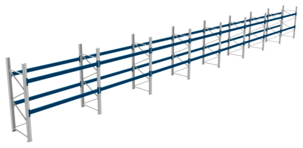BITO Palettenregal P2 2505x1100x22700 Komplettregal, 2E, 800 RAL5010 U, 56408