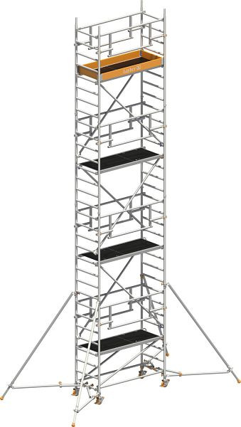 Layher Gerüst Uni Leicht P2 SAFETY PLUS mit Doppelgeländer und Gerüststützen, Max. Plattformhöhe: 7,10 m, 1423227