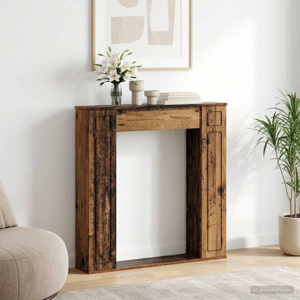 vidaXL Kaminumrandung Altholz 100 x 20 x 100 cm Holzwerkstoff, 8006622