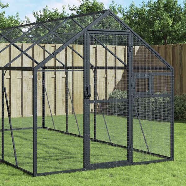 vidaXL Voliere Anthrazit 1,79x10x1,85 m Aluminium, 3155806