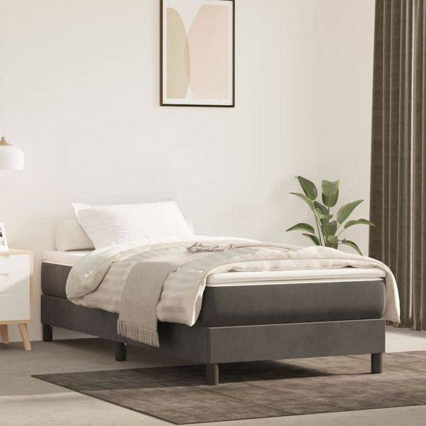 vidaXL Bettgestell Dunkelgrau 90x200 cm Samt, 3120749