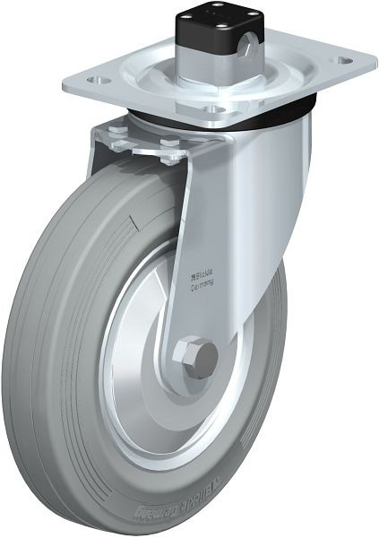 Blickle L-RD 202R-CS11-VLI-FA Stahlblech-Lenkrolle, mittelschwere Ausführung, mit Anschraubplatte & Zentralfeststeller, Zweikomponenten-Vollgummi, 849997