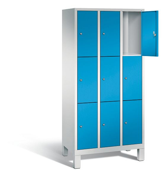 C+P Schließfachschrank Evolo, H1850xB900xT500mm, Farbe: Lichtgrau / Lichtblau, 48010-303 S10038