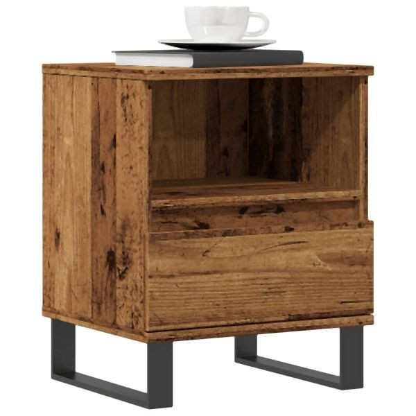vidaXL Nachttische 2 Stk. Altholz-Optik 40x35x50 cm Holzwerkstoff, 857377