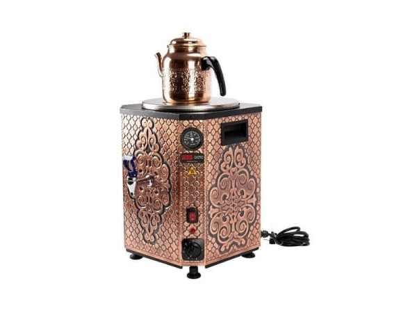 SGS Gastro Automatisches Schwimmersystem Antik, Kupfer Teekocher mit 1 Teekanne 10 Liter, CKS101DEE