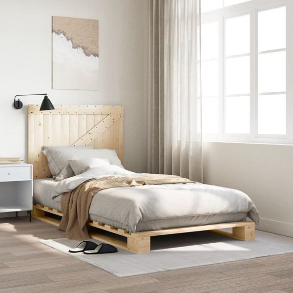 vidaXL Massivholzbett mit Kopfteil 100x200 cm Kiefer, 3281551