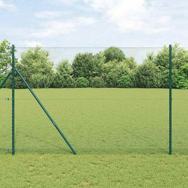 vidaXL Sechseckgeflechtzaun Grün 1,5 x 50 m Stahl, 42005433