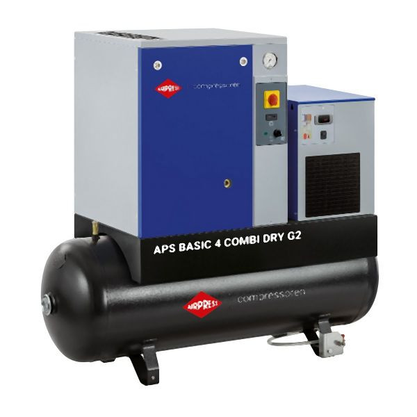 Airpress Schraubenkompressor 10 bar 200L 4 PS/3 kW 366 l/min (APS 4 Basic Combi Dry G2), 362954