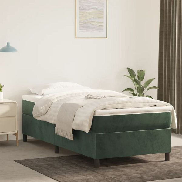 vidaXL Bettgestell Dunkelgrün 80x200 cm Samt, Material: Samt (100% Polyester), Sperrholz, Holzwerkstoff, 3121087