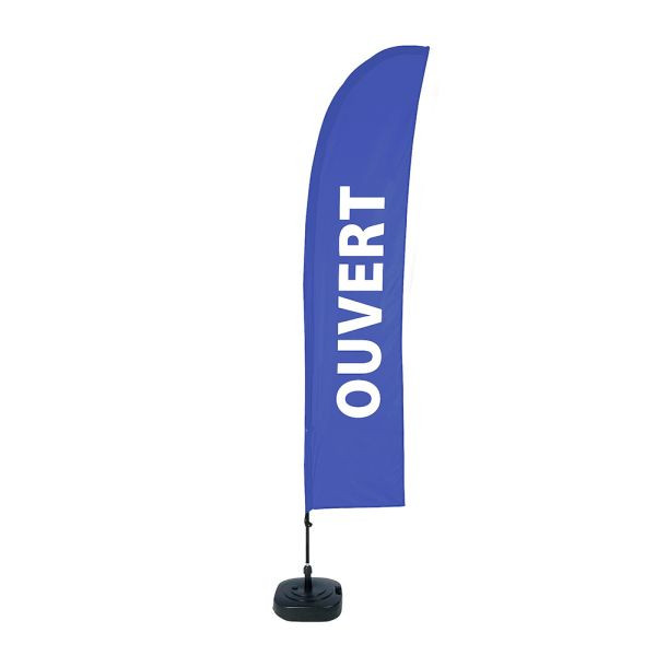 Showdown Displays Beach Flag Budget Wind Komplettset Geöffnet Blau Französisch, BFBL-WT21-17-I490