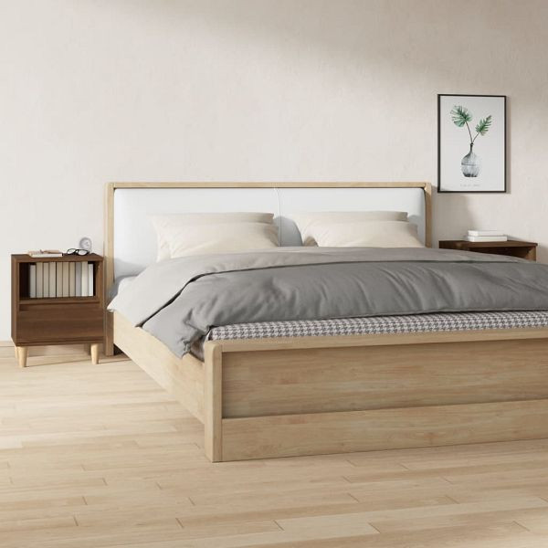vidaXL Nachttische 2 Stück Braun Eichen-Optik 40x35x50 cm, 821809