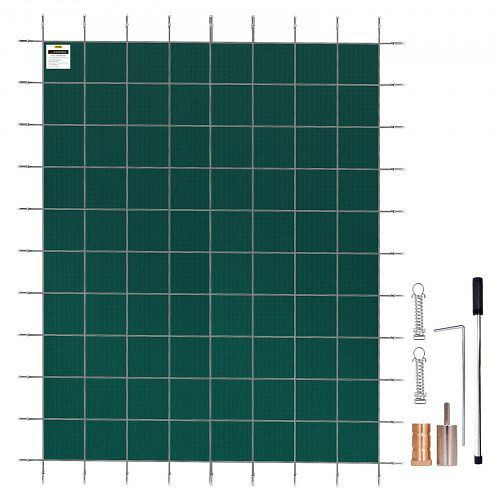 VEVOR Rechteckige Sicherheitsnetz-Schwimmbadabdeckung 18X32 FT Grün Winter Outdoor, YYCM16X30YCCFXYCGV0