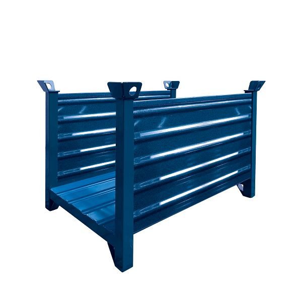 Eichinger Industrie Lagergestell mit Wänden auf der Längsseite, 2000 kg, LxBxH 1000x800x750 mm, enzianblau, 13250100000097