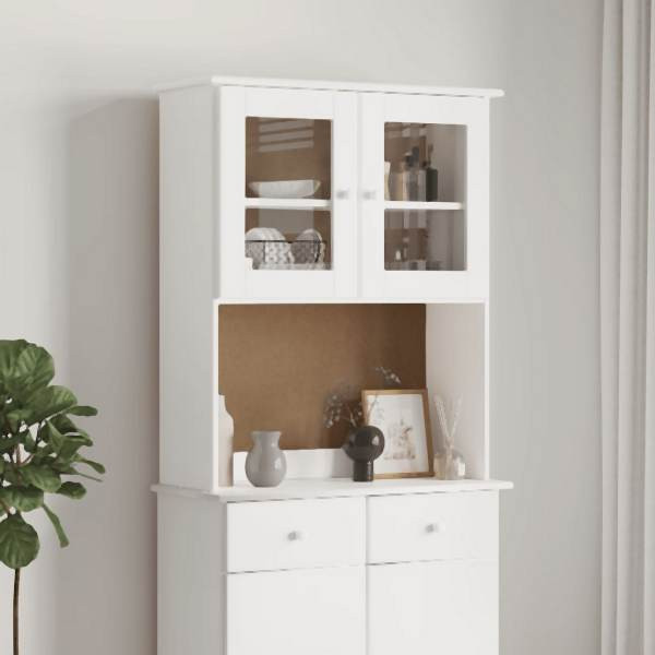 vidaXL Sideboard-Aufsatz ALTA Weiß 77x30x92 cm Massivholz Kiefer, 353946