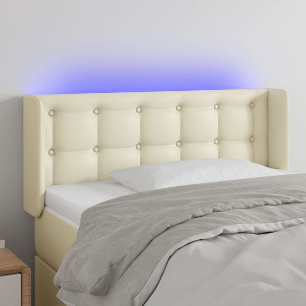 vidaXL LED Kopfteil Creme 83x16x78/88 cm Kunstleder, 3123310