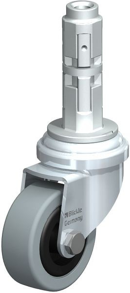 Blickle LRA-VPA 50G-E02 Apparate-Lenkrolle mit Expander, Vollgummi, Grau, 321778