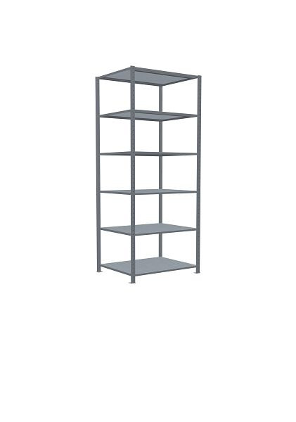 Schulte Grundregal, Steckregal MULTIplus150, 2500 x 1000 x 800 mm, 6 Fachböden, Kreuzstrebe, verzinkt, 12581