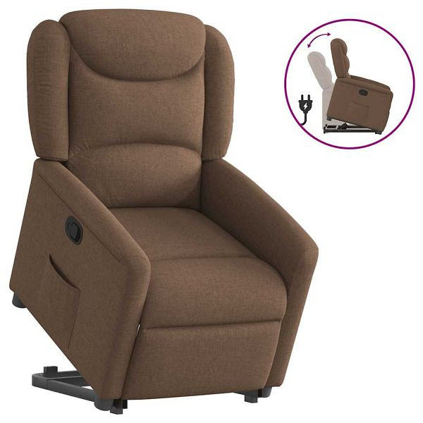 vidaXL Relaxsessel mit Aufstehhilfe Braun Stoff, 3303198