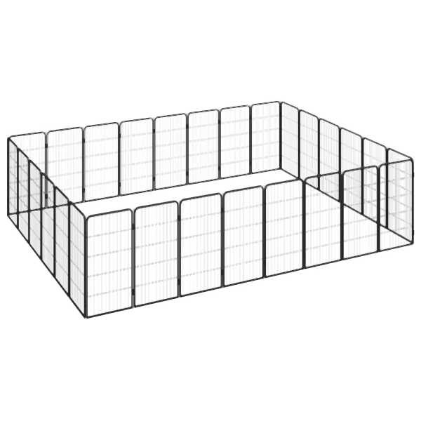 vidaXL 28-tlg. Hundelaufstall Schwarz 50x100cm Stahl Pulverbeschichtet, 3115963