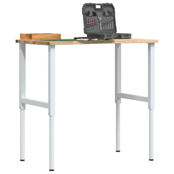 vidaXL Werkbank 100x60x(71,5-98) cm Massivholz Eiche, 3309717
