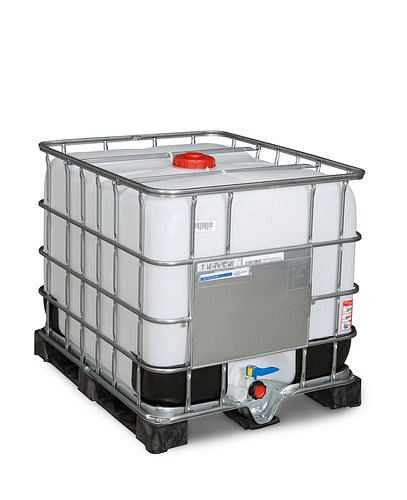 DENIOS IBC Gefahrgut-Container, PE-Palette, 800 l, Öffnung NW150, Auslauf NW50, 266164
