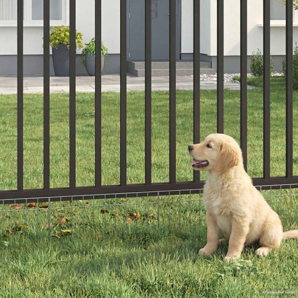 vidaXL Gartenzaun-Paneel 48-teilig Verzinkter Stahl Silber, 42042948