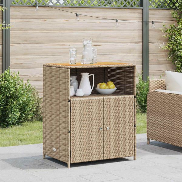 vidaXL Schrank mit Tür Beige 70 x 50 x 87 cm Polyester und Roly Ratten, 42026914