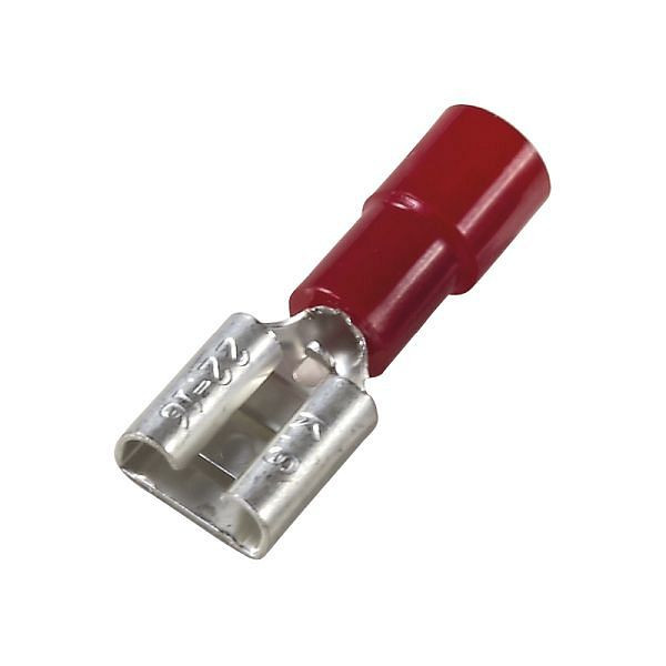 Haupa Flachsteckhülse rot isoliert 0,5-1,0 mm²/6,3, VE: 100 Stück, 340392